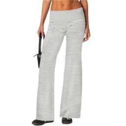 Casual Wide Leg Sweatpants for Women Fold Over Low Rise Flare Yoga Lounge Pants Back to School Clothes for Teen Girls Trousers