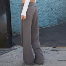 Casual Wide Leg Sweatpants for Women Fold Over Low Rise Flare Yoga Lounge Pants Back to School Clothes for Teen Girls Trousers