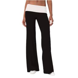 Casual Wide Leg Sweatpants for Women Fold Over Low Rise Flare Yoga Lounge Pants Back to School Clothes for Teen Girls Trousers