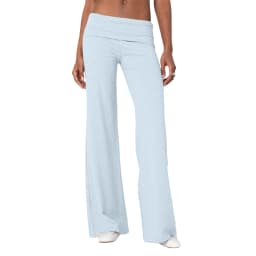 Casual Wide Leg Sweatpants for Women Fold Over Low Rise Flare Yoga Lounge Pants Back to School Clothes for Teen Girls Trousers