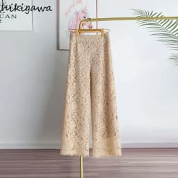 Lace Wide Leg Pants for Women 2025 New Bottoms Loose Straight Trousers High Waist Solid Color Temperament Summer Pantalon Femme