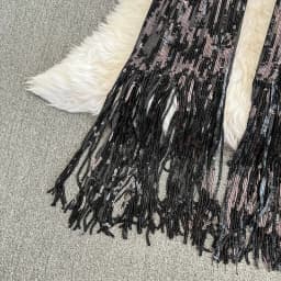 American Shinning Sequin Pantalones Mujer High Waist Tassel Solid Design Pants Women Straight Slim Wide Leg Pant Autumn Dropship