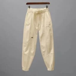 White Pants for Women with Elastic Waistband Loose and Casual Joggers Ankle-Length Leggings with Slimming Effect Harem Pants