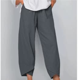 Women Cotton Linen Harem Pants Vintage Printed Wide Leg Trousers Casual Solid Pockets Harajuku High Waist Baggy Pants Joggers