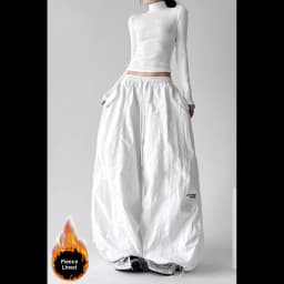 American Style High Waist Quick Dry Wide Leg Pants Women's Spicy Girl Slimming Casual Paratrooper Workwear Trendy White