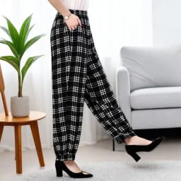 Loose Cotton Silk Wide Leg Lantern Pants for Middle-Aged And Elderly Women Casual Ethnic Style Square Dance Trousers 2025 New