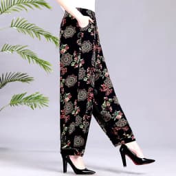 Loose Cotton Silk Wide Leg Lantern Pants for Middle-Aged And Elderly Women Casual Ethnic Style Square Dance Trousers 2025 New