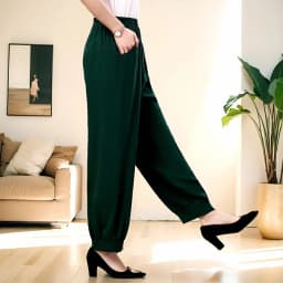 Loose Cotton Silk Wide Leg Lantern Pants for Middle-Aged And Elderly Women Casual Ethnic Style Square Dance Trousers 2025 New