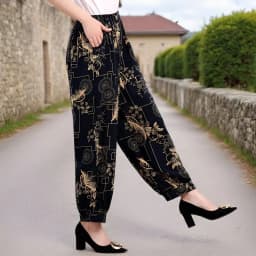 Loose Cotton Silk Wide Leg Lantern Pants for Middle-Aged And Elderly Women Casual Ethnic Style Square Dance Trousers 2025 New