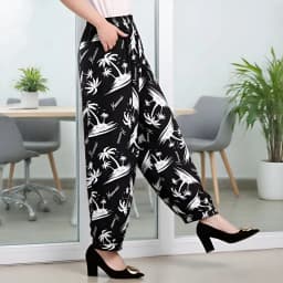 Loose Cotton Silk Wide Leg Lantern Pants for Middle-Aged And Elderly Women Casual Ethnic Style Square Dance Trousers 2025 New