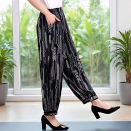 Loose Cotton Silk Wide Leg Lantern Pants for Middle-Aged And Elderly Women Casual Ethnic Style Square Dance Trousers 2025 New