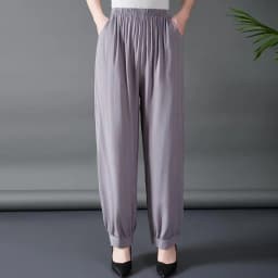 Loose Cotton Silk Wide Leg Lantern Pants for Middle-Aged And Elderly Women Casual Ethnic Style Square Dance Trousers 2025 New
