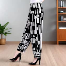 Loose Cotton Silk Wide Leg Lantern Pants for Middle-Aged And Elderly Women Casual Ethnic Style Square Dance Trousers 2025 New