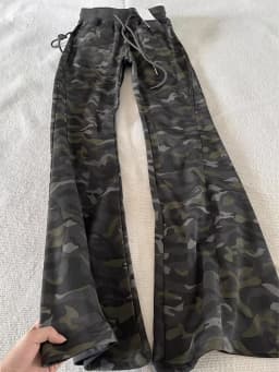 Y2k Aesthetic Grunge Camouflage Print Womans Pantalones Harajuku Drawstring Flare Pants Vintage Streetwear High Waist Trousers