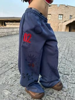 Y2K American Printed Women Wide Leg Pants Winter Thick Loose Drawstring Sweatpants High Waist Streetwear Straight Trousers Mujer