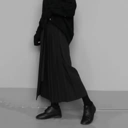 Fashion Korean New Autumn Irregular False Two-piece Skirt Pants Women Wide-leg Pant Ladies Elastic Waist Straps Casual Pant Lady