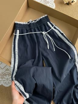 Korean Lace Patchwork Women Harajuku Casual Trousers Wide Leg Pants High Waist Pant Y2k Aesthetic Joggers Hip Hop Pantalones
