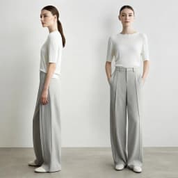 Amii Wide Pants Woman 2026 Autumn New Pleated Breathable Casual Trousers Loose Versatile Middle-aged Women's Clothing 12623019