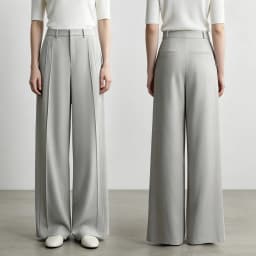 Amii Wide Pants Woman 2026 Autumn New Pleated Breathable Casual Trousers Loose Versatile Middle-aged Women's Clothing 12623019