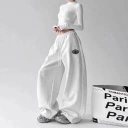 Hip Hop American Jazz JZA Dance Pants Loose Casual Sports Pants Gray Wide Leg Pants