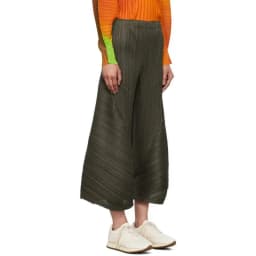 Miyake Pleated Wide Leg Pants Loose Pleats Ankle-Length Pants Women Summer