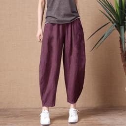 Loose Wide Leg Cotton Linen Pants High Waist Nine Points Women's plus Size Summer New Sle Casual Trousers Versatile Loose Fit