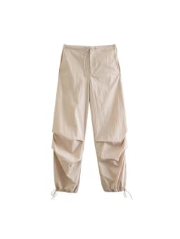 Women Fashion Parachute Cargo Pants Vintage Jogging Trousers High Elastic Waist Female Chic Lady Boot Cut
