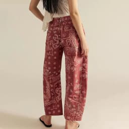 Men Women Retro Gothic High Waist Y2k Baggy Black Harajuku Hip Hop Pattern Sickle-shaped Wide-leg Pants Wide Leg Python Capris
