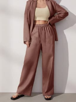 Cotton Linen Pants for Women Stacked Loose Vintage Solid Basic High Waist Wide Leg Khaki Trousers Summer Women's Pants
