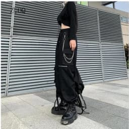 2026 New Gothique Cargo Pants Women Punk Chain Gothic Harajuku Black Trousers Korean Fashion High Waist Sweatpants Female