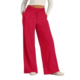 Womens Wide Leg Sweatpants High Waisted Baggy Flared Pants Drawstring Athletic Joggers Casual Daily Wear Loose Yoga Sports Pants