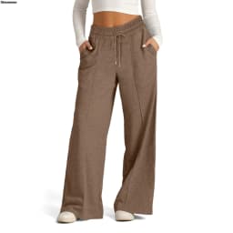 Womens Wide Leg Sweatpants High Waisted Baggy Flared Pants Drawstring Athletic Joggers Casual Daily Wear Loose Yoga Sports Pants