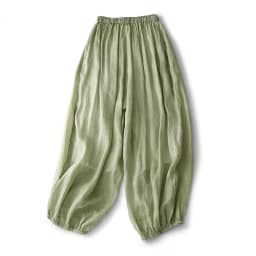 Premium Hemp Summer Casual Elastic Waist Loose Lantern Pants Women's High-End Original Style Cotton Nine-Piece Pants