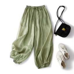 Premium Hemp Summer Casual Elastic Waist Loose Lantern Pants Women's High-End Original Style Cotton Nine-Piece Pants
