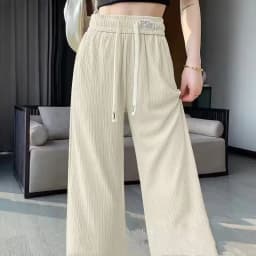 Special Offer Ice Silk Wide Leg Pants Women Summer Thin Mosquito Proof Small Size High Waist Dra Narrow Version Straight ...
