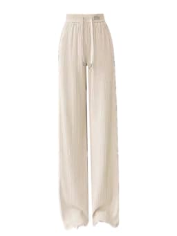 Special Offer Ice Silk Wide Leg Pants Women Summer Thin Mosquito Proof Small Size High Waist Dra Narrow Version Straight ...