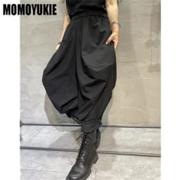 New Spring Ladies Streetwear Trend Elastic High Waist Solid Color All-matched Casual Loose Wide Leg Haren Pants Hip-hop Style