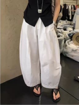 High Waist Balloon Pants Women's Casual Banana Pants Loose Fit Comfortable Spring Summer Trendy Nine Point Cotton Pants