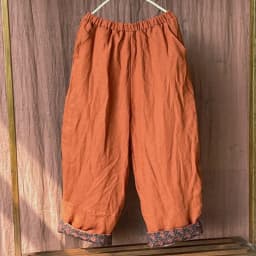Johnature Women Vintage Linen Elastic Waist Pants Plus Cotton Warm Winter Trouser 2025 New Solid Color Pockets Loose Long Pants
