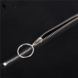 [You're My Secret] Hollow Out Pants Goth Sexy Pentagram Y2K Harajuku Grunge Black High Waist Elastic Trousers Punk Zipper Pants