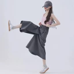 Summer Pantskirt Women High Waist Wide Leg Pants Gray Culottes Thin Loose Ice Silk Casual Overalls Semi Body Work Skirts Black