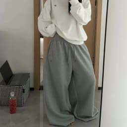 Retro American Hip-Hop High Waist Wide-Leg Sweatpants for Women Casual Black Korean Streetwear Loose Jogging Pants