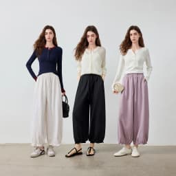 TOYOUTH Women's Lantern Pants 2026 Autumn New High Waist Bud Design Ankle-Length Loose Trousers