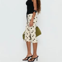 Y2K Vintage Polka Dot Capri Pants for Women High Waist Slim Fit Cropped Pants Trousers Elegant Ladies Casual Summer Streetwear