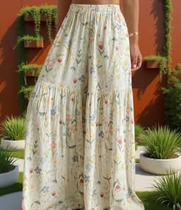 2026 Summer Fairy Floral Pants Women's High Waist Loose Thin Wide Leg Elegant Skinny Versatile Straight Pants Female  Trousers