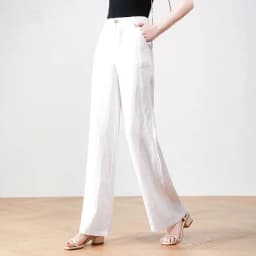 Cotton Linen Wide Leg Pants Lady New Spring Summer Thin Casual Solid Long Pants Women Elastic High Waist Loose Straight Trousers