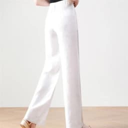 Cotton Linen Wide Leg Pants Lady New Spring Summer Thin Casual Solid Long Pants Women Elastic High Waist Loose Straight Trousers