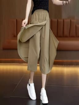 Casual High Waist Breathable Women's  Skirt Pants Summer 2026 Trendy Cool Feeling Versatile Wide Leg Skirt Pants