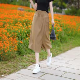Casual High Waist Breathable Women's  Skirt Pants Summer 2026 Trendy Cool Feeling Versatile Wide Leg Skirt Pants
