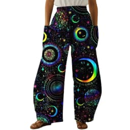 Galaxy Sky Full Length Wide Leg Pants 3D All Over Print Thin Hipster Fashion Summer Streetwear Sweatpants Women Clothing